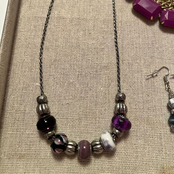 Vintage Jewelry Bundle Lot Purple Silver - Picture 5 of 5